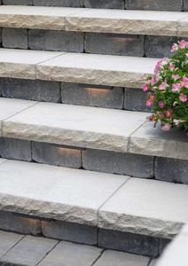 Escaliers modernes en pierre de grès blanc menthe |   Marches d'escalier en pierre naturelle indienne pour l'aménagement extérieur des villas - Product Image 3