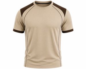 Camiseta de Manga Corta para Hombre, Color Verde Oliva, Cuello Redondo, Ajuste Regular, Deportiva, Transpirable, de Secado Rápido, Tejido de Punto con Spandex - Product Image 4
