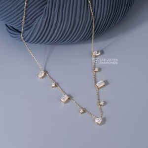 Colgante de Diamante Cultivado en Laboratorio con Corte Esmeralda Ovalado, Redondo y en Forma de Corazón, Plata S925 Chapada en Oro Amarillo, Amuleto de Lujo para Mujer, Claridad EF, Regalo para Ella - Product Image 2