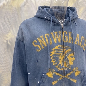 เสื้อสเวตเชิ้ตมีฮู้ดสีน้ำเงิน Snowgrace ผ้าฟลีซซิปหน้า ทรงโอเวอร์ไซส์ ยูนิเซ็กซ์ ผ้าฝ้ายวินเทจ ล้างสีแล้ว พิมพ์ลายแบบซับลิเมชั่น ดีไซน์กระเป๋าเสื้อ สำหรับฤดูหนาว - Product Image 6