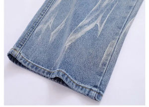 Pantalones Vaqueros de Mezclilla Lavada para Hombre, Personalizados, de Alta Calidad, Corte Holgado, Estilo Urbano, Cintura Media - Product Image 6