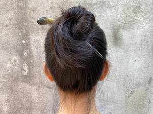 Horquilla para el Cabello de Lujo, Ecológica, Estilo Bohemio, Hecha con Cuerno de Búfalo Natural, Pinza Francesa Negra Reutilizable, Moderna para Mujer - Product Image 5