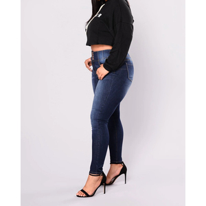 Jeans de Mezclilla Ajustados de Cintura Alta y Lavado Oscuro para Mujer, Pantalones Largos con Botones al Frente, Casuales, Elásticos, de Algodón y Spandex, Estilo Otoñal - Product Image 3