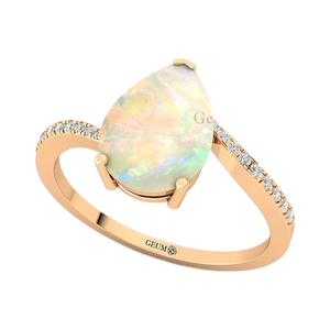 แหวนพลอยโอปอลจากเอธิโอเปียธรรมชาติทำจากทองคำแท้14K แหวนเพชรชั้นดีเครื่องประดับอัญมณีขายส่ง - Product Image 1