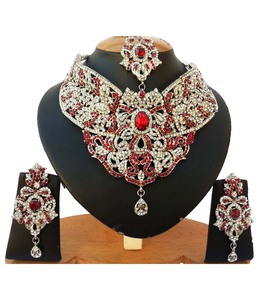 Vintage Silver Plated <b>Crystal</b> Rhinestone Flower Shape Alloy Jewelry <b>Set</b> Necklace Earrings Wedding Engagement - Product Image 1