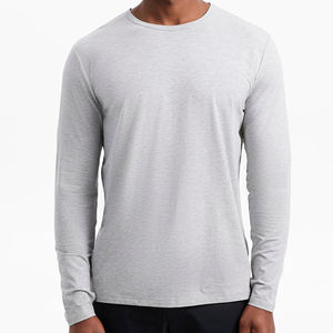 T-shirt unisexe à manches longues surdimensionné, coton lourd de haute qualité 230g, motif uni, t-shirt tendance pour homme - Product Image 2