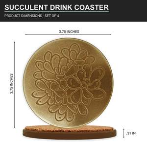 Natural Succulent Car Coasters for Cup Holders Universal Absorbent with Cork Backing Cute Auto <b>Interior</b> <b>Accessories</b> - Product Image 4