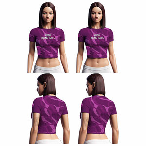 Conjunto Casual de Verano, Transpirable, Camiseta Corta para Mujer, Nueva Camiseta Corta Moderna para Mujer - Product Image 6