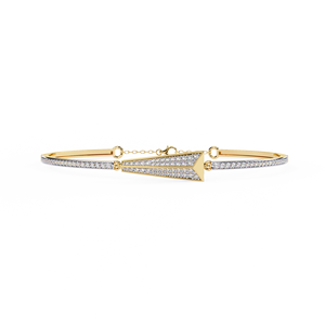 Bracelet élégant et léger en or jaune de qualité supérieure, serti de diamants, motif flèche, idéal pour un usage quotidien, cadeau pour femme - Product Image 3
