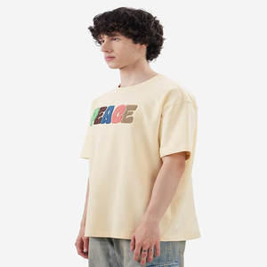Camiseta de Hombre de Algodón Puro Lavado de Alta Calidad, Versión Retro Ancha con Mangas Caídas y Cuello Redondo, Top de Manga Corta - Product Image 1