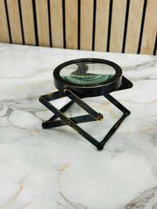 Loupe pliante en laiton antique de 3 pouces |   Loupe de bureau réglable pour la lecture et l'inspection - Product Image 4