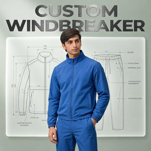 Custom Lightweight Windbreaker Set Men Nylon Hoodie Shorts Sportswear Set Windproof Outdoor Streetwear Tracksuit - Product Image 4