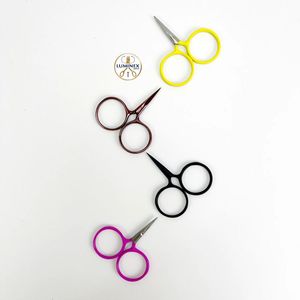 กรรไกรปักลายทรงกลมสีดำ ด้ามจับทรงกลมสีชมพูเหลือง - Product Image 3