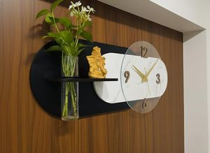 Reloj de Pared Moderno Ovalado de Cuarzo Analógico con Batería y Estante de 24 cm x 57 cm para Colgar en la Sala de Estar o el Dormitorio - Product Image 3