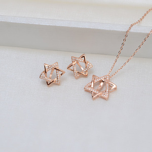 Collar con Colgante de Estrella Hexagrama de Plata S925, Juego de Perlas DIY, Accesorios para Mujer, Soporte Vacío, Estilo Tide 1375, Conjuntos de Joyería Fina - Product Image 3
