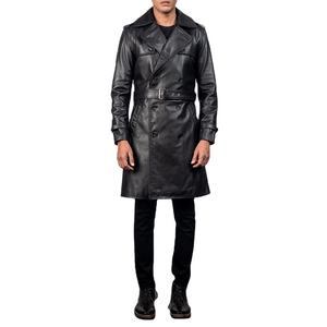 Abrigo de Cuero Largo para Hombre, Estilo Trench, Moda al por Mayor, Ropa de Invierno 2026, Hecho a Medida, Alta Calidad, Corte Ajustado, Bolsillos Laterales - Product Image 4