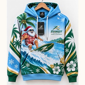 Wholesale Direct Ziakot Industry Custom Stitched Light Blue <b>Red</b>-White Football Pullover Sweatshirt <b>Hoodie</b> - Product Image 3
