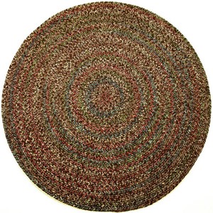 Tapis rond en jute tressé, motif abstrait, style bohème, avec envers antidérapant en caoutchouc, pour salon, tissage plat, naturel - Product Image 4