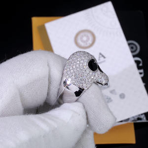 Mens 925 Silver Alien <b>Skull</b> Moissanite <b>Ring</b> Iced Gothic Statement Jewelry Lightweight Luxury Urban Fashion Gift - Product Image 3