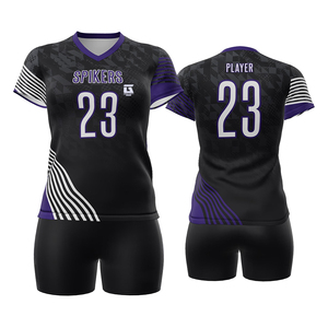 Volleyball Uniform Moisture Wicking Breathable Printed Customizable Team Practice Jersey Shorts Set with Four-Way Stretch - Product Image 2