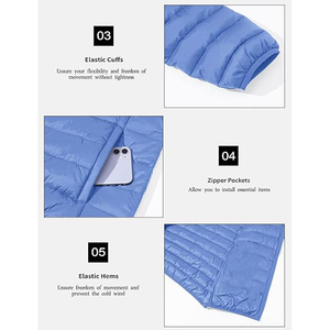 Chaqueta de Invierno Acolchada Personalizada para Hombre con Cuello Alto, Ropa Casual para Exteriores, con Logotipo Frontal, Nueva, Material de Tela - Product Image 2