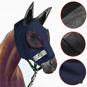 Masque anti-mouches pour chevaux, best-seller, protection UV, confortable, avec oreilles, respirant, élastique, avec couvre-yeux en maille - Product Image 6