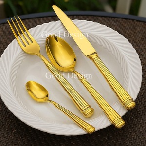Juego de Cubiertos de Estilo Nórdico con Acabado Espejo para Bodas, Acero Inoxidable 18/10 de Alta Calidad, Estilo Europeo Portugués, Buen Diseño - Product Image 1