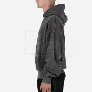 Sudaderas con Capucha de Corte Regular, Lavado Ácido, Color Sólido, con Logotipo Personalizado, Súper Suaves, de Invierno, 100% Algodón, Forro Polar Transpirable, Hechas en Pakistán - Product Image 3