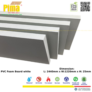 White Color PVC WPC Foam Board 25mm Thickness 0.6 G/cm3 Density Fire-Resistant Decorative <b>Plastic</b> for Bathroom Furniture Kitchen - Product Image 5