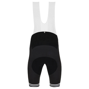 Cuissard de cyclisme noir pour homme avec bandes blanches et matière respirante en nylon et élasthanne - Product Image 1