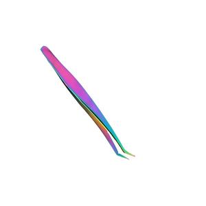 แหนบต่อขนตาแบบกำหนดเองแหนบปลายสีรุ้งไฟเบอร์แหนบปลายแหลม - Product Image 4