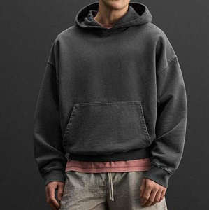 เสื้อฮู้ดดี้ผู้ชายคุณภาพสูงสั่งทำพิเศษสำหรับฤดูหนาว ผ้าคอตตอน/โพลีเอสเตอร์เนื้อหนา ทรงโอเวอร์ไซส์ ไหล่ตก แห้งเร็ว ระบายอากาศได้ดี - Product Image 3