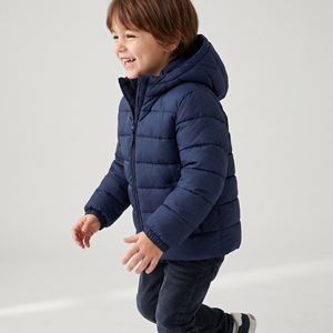 Veste d'hiver matelassée à capuche pour garçons, fermeture éclair, respirante, écologique, manteau pour enfants - Product Image 2