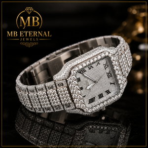 Reloj de Diamantes de Lujo MB ETERNAL, Caja Redonda de Acero Inoxidable de 41 mm, Cristal de Zafiro, Números Romanos Analógicos, Unisex, Automático de Cuarzo - Product Image 1