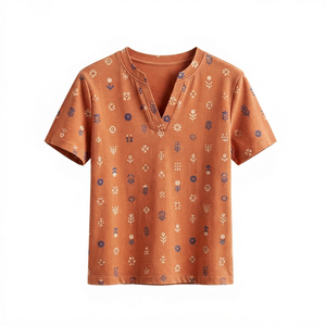 เสื้อยืดผู้หญิงขายดี รุ่นปกติ แฟชั่น พิมพ์ลายตามสั่ง คอวี แขนสั้น ระบายอากาศได้ดี ไม่เป็นขุย เสื้อยืดราคาถูกสำหรับฤดูร้อน - Product Image 4