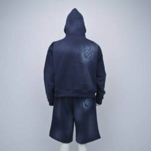 Ensemble de survêtement court en coton doux avec logo personnalisé de haute qualité, vêtements de sport haut de gamme, combo sweat-shirt et short - Product Image 6