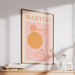 Arte de pared moderno para cocina, lienzo con diseño de copa de Martini, póster para la hora del cóctel, decoración elegante para el hogar, bar, comedor, ambiente de club social - Product Image 3