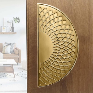 Manija Decorativa de Metal para Puerta en Forma de Media Luna, Diseño Semicircular Grande, Manija Larga de Metal para Puerta, Herraje Moderno Vintage para - Product Image 3