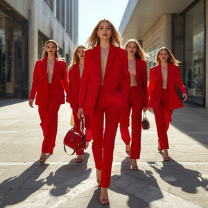 Conjunto de Moda Rojo para Mujer, Vestido Elegante Informal para Fiesta, Ropa Elegante para Damas, Suministro al por Mayor OEM - Product Image 3