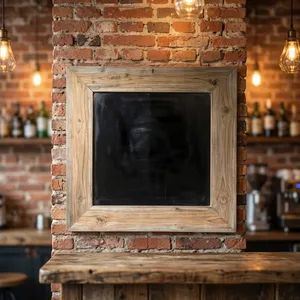 Wooden Square <b>Mirror</b> Frame Rustic Natural <b>Wood</b> <b>Wall</b> Mounted Decorative <b>Mirror</b> for Bedroom Living Room Hallway - Product Image 2