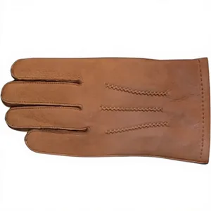 Gants de conduite en cuir marron camel unisexe, gants de moto coupe-vent à doigts entiers, toutes saisons - Product Image 6