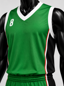 Ensemble d'uniformes personnalisés pour équipe de basketball |   Maillots respirants en polyester 100% sublimé, shorts à cordon de serrage |   T-shirts à bretelles en V |   Façade | - Product Image 2