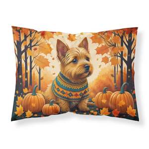 Norwich Terrier Fall Decorative Artwork Pillowcase Lightweight & <b>Super</b> <b>Soft</b> Easy Care Standard Size <b>Throw</b> Pillow - Product Image 1
