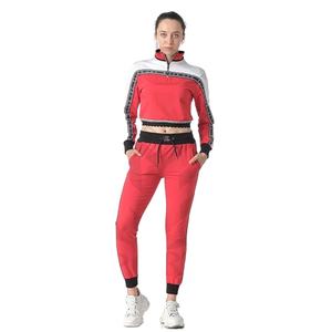 Marque personnalisée automne hiver femmes 100% coton écologique fermeture éclair survêtement 2 pièces ensemble avec pantalon de survêtement et Jogging costume 2025 - Product Image 1