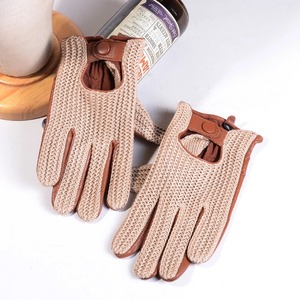 Vente flash - Gants en cuir respirants pour femmes et hommes, en peau de mouton véritable, couleur unie, confortables, doux, pour la conduite, le cyclisme, la course, le sport - Product Image 3