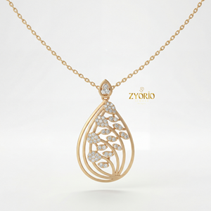 Pendentif en diamant en forme de goutte d'eau argenté avec diamants étincelants, bijoux de luxe pour fiançailles, anniversaire et mariage - Product Image 2