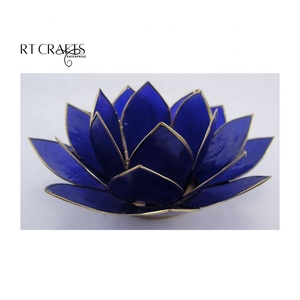 Portavelas de Concha de Capiz con Forma de Loto, Colores Chakra |   Portavelas y Portavelas de Té Hechos a Mano para Decoración del Hogar, Regalos para Yoga y Meditación - Product Image 6