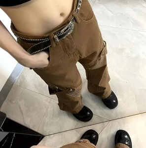 Jeans de mezclilla de cintura alta y pierna recta para mujer, talla grande, estilo casual ecológico de verano, corte holgado de largo completo con cremallera y bolsillos. - Product Image 4