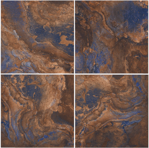 Azulejos de Porcelana con Efecto Mármol Piedra Marrón Letish, Acabado Brillante, 600x600mm, Textura de Imitación de Piedra, Uso Interior, Antibacteriano - Product Image 1