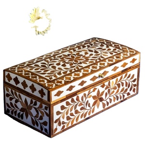 Arte con embalaje artesanal memorable para regalos especiales Caja de regalo de joyería con incrustaciones de hueso y nácar más vendida Madera de pino - Product Image 5